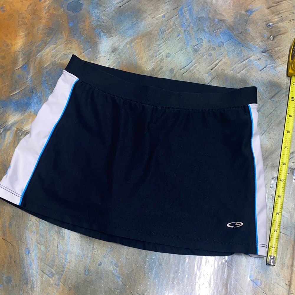 Champion Girls Skort in Black w White/Blue trim